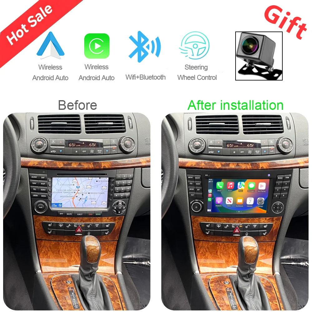

CHSTEK Android Car Radio For Mercedes Benz E-Class W211 E200 E220 G-Class W463 C219 Carplay WIFI GPS BT Multimedia Vedio Player