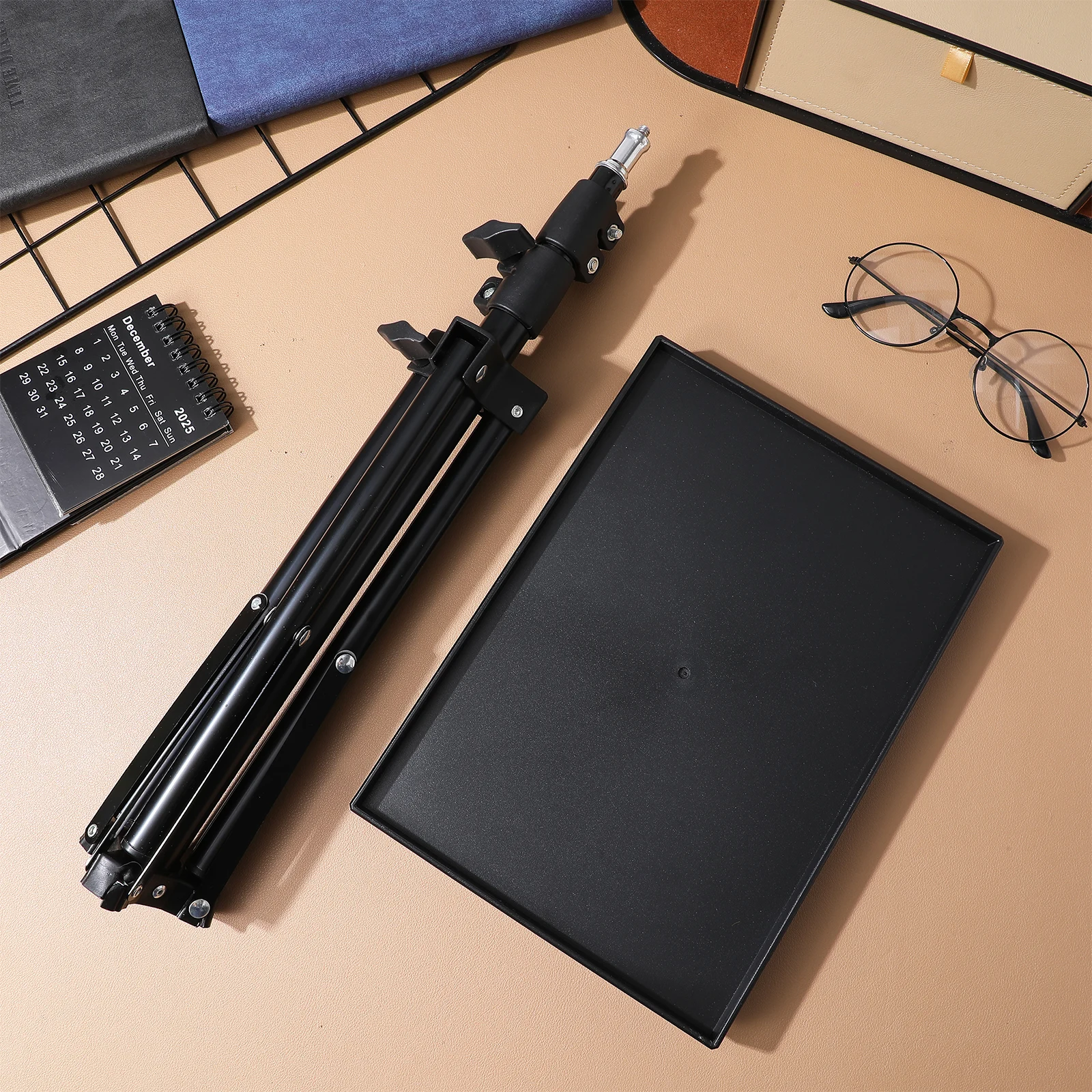 

Outdoor Projector Stand Tripod Mount Shelf for Laptop Portable Holder Adjustable Height with Ball Head and Speaker Support