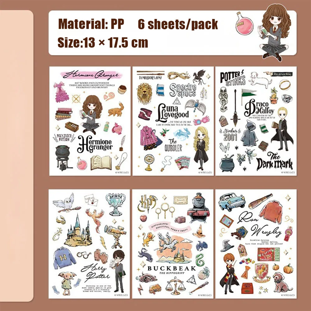 Genuine Harry Potter Stickers Washi Paper Materials Adhesive DIY Scrapbook Hand Made Decorative Journal Supplies Toys