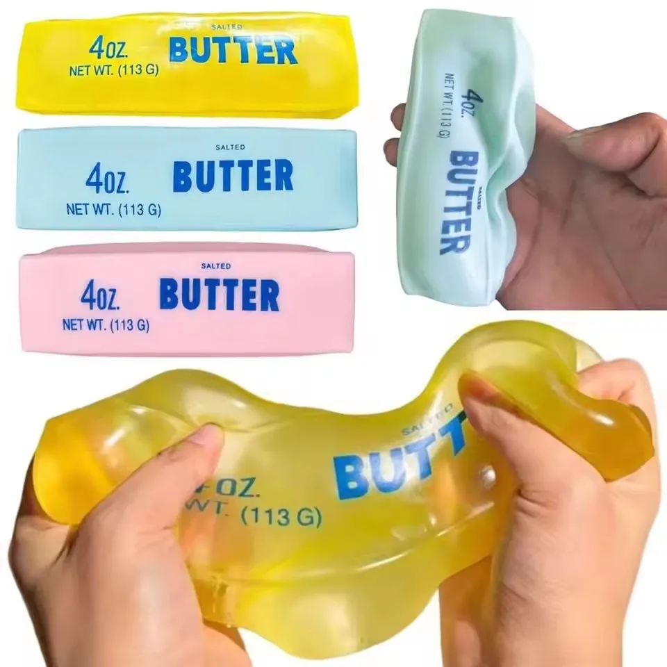 Squishy Simulated Butter Squeeze Toy Soft Stress Relief Slow Rising Sensory Fidget Alleviate Anxiety ADHD Autism Gift for Adults