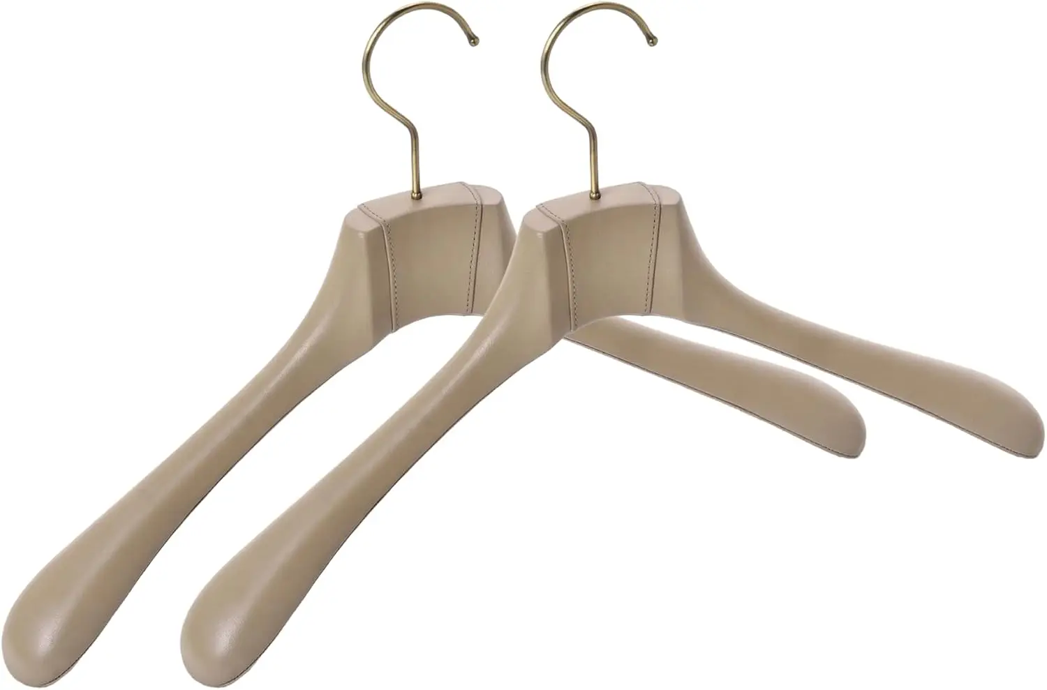 Premium Leather Suit Hangers,Wide Shoulder Coat Hangers with Heavy Duty Metal Hook,Non-Slip Hand-Stitched Luxury Garment Care fo