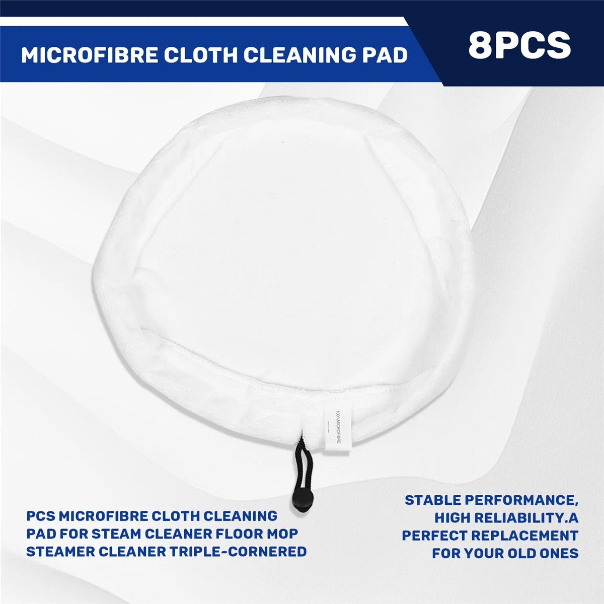 스팀 청소기 바닥 걸레 기선 청소기 트리플 코너 교체를위한 새로운 8Pcs 극세사 천 청소 패드
