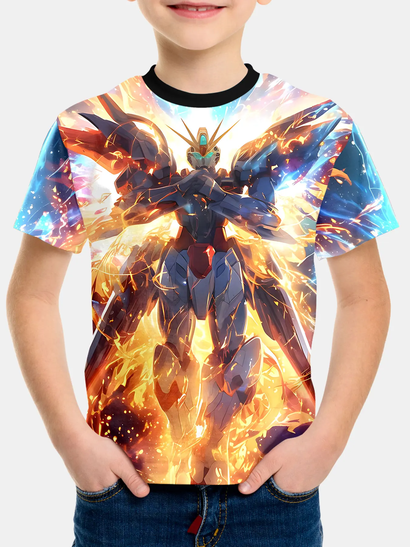 3D Print Japan Anime Mecha G-GundamS Baby Clothing 5 to 14 Years Male Outdoor Clothes for Children Boy Girl Child T-Shirt Top