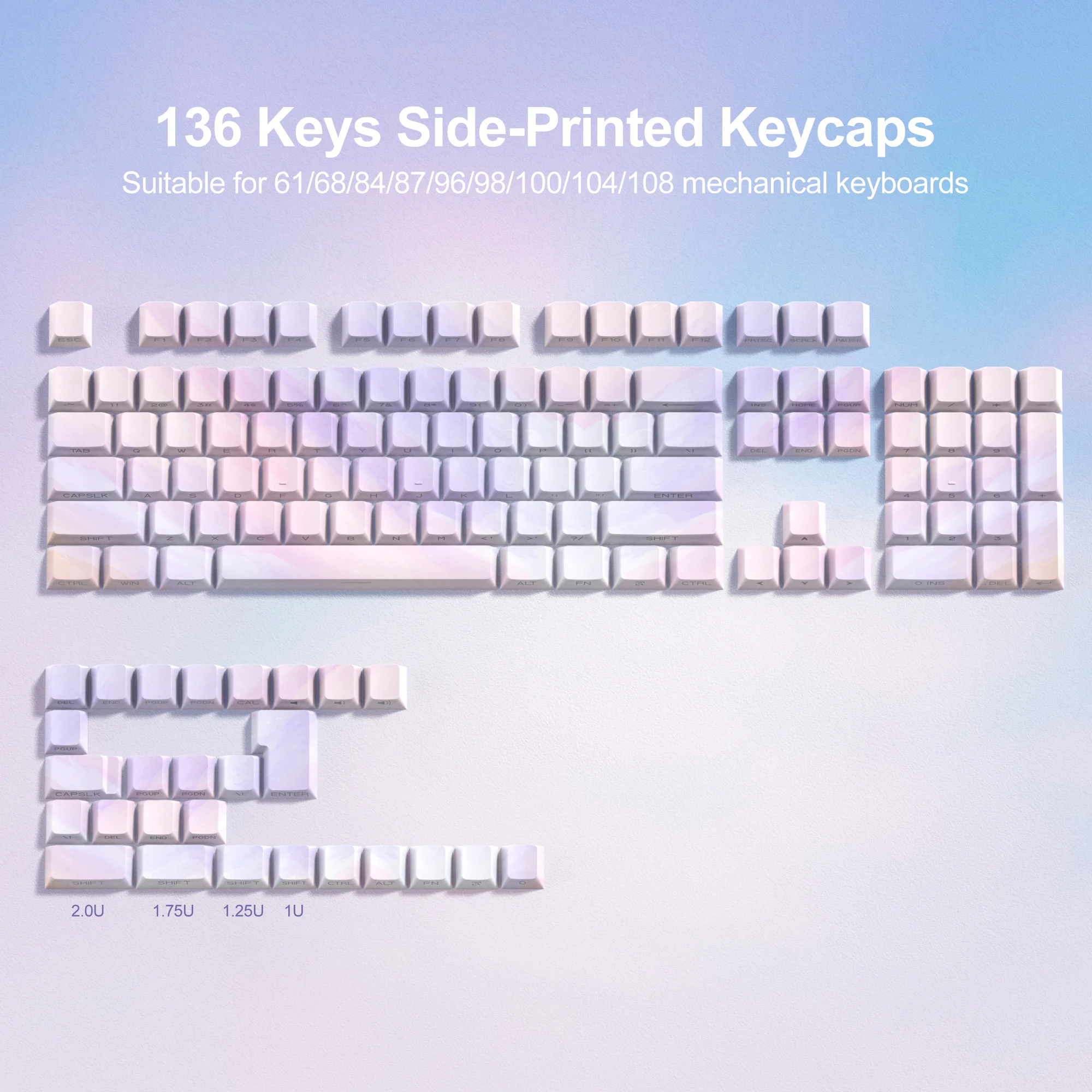 130+ Keys Side Shine Through Sunglow PBT Keycap Cherry Profile Key caps Dye-Sub Cherry MX Switches For Gamer Mechanical Keyboard