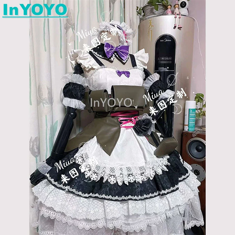 InYOYO Rem Cosplay Costume Anime Re:Life in a Different World From Women Lovely Lolita Maid Dress Uniform Halloween Party Outfit