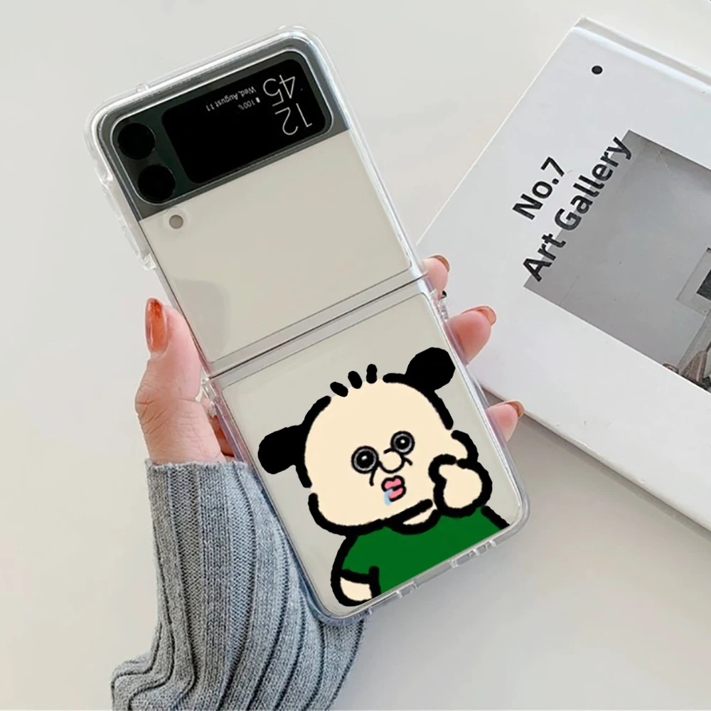 مضحك الكرتون بانغ بانغ تانغ تانغ زوجين قضية الهاتف لسامسونج غالاكسي Z فليب 6 Z فليب 5 الغطاء الصلب لسامسونج Z فليب 4 Z فليب 3 7