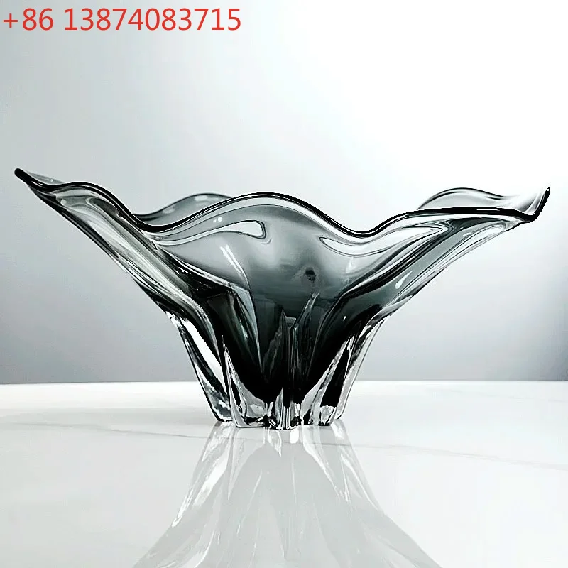Glazed wavy edge lotus leaf fruit plate light luxury irregular dried fruit candy plate