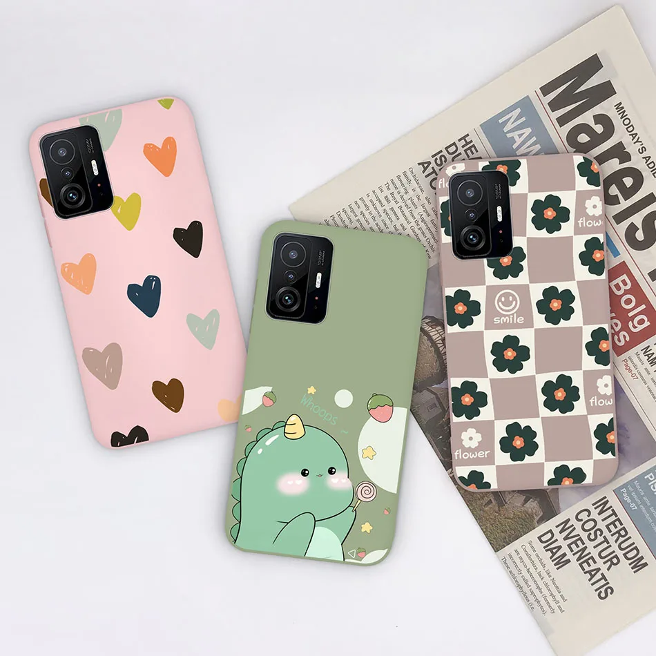 For Xiaomi 11T 11T Pro 5G Phone Case Lovely Flowers Cartoon Silicone Soft Shell For Xiaomi 11 T 11 T Pro 5G New Ultrathin Shell