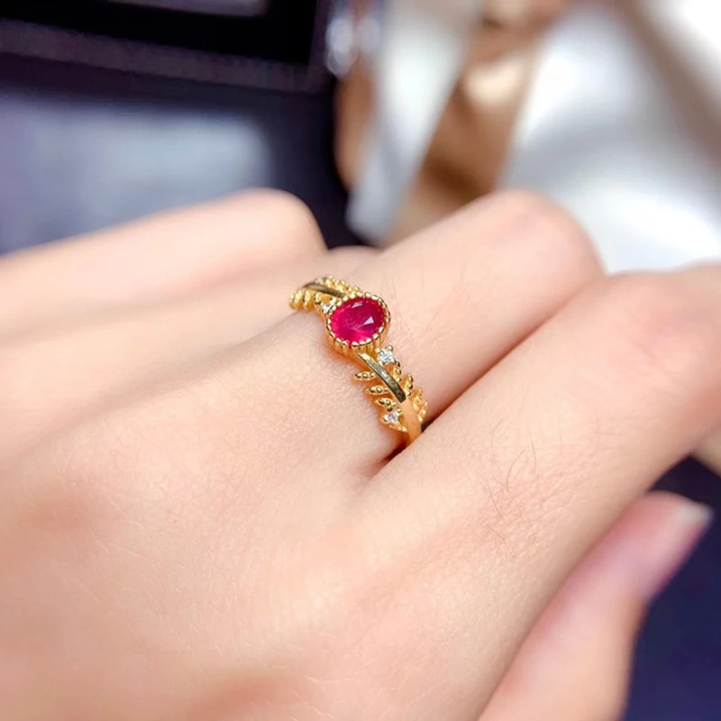 Natural Ruby Rings for women silver 925 jewelry luxury gem stones 18k gold plated free shiping items