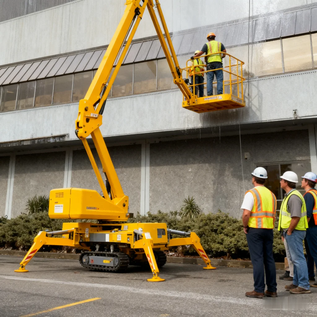 Crawler Telescopic Electric Hydraulic Motor & Gear Trailed Towable Spider Aerial Fork Boom Lift Truck Work Platform