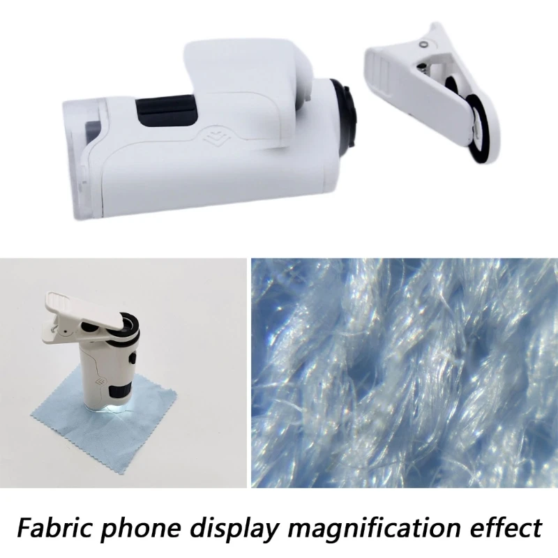 Phone Clip LED Microscope Viewer with 60X-120X Handheld for Jewelry Observation, Antique Texture Review, and Print Line Study