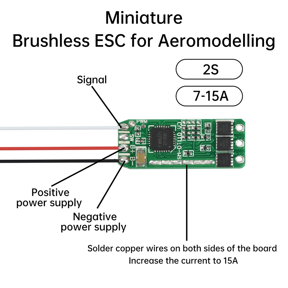 2S 7-15A Mini Three-phase Brushless Motor Driver Board Electric Regulator Module For FPV Drone RC Airplane Model