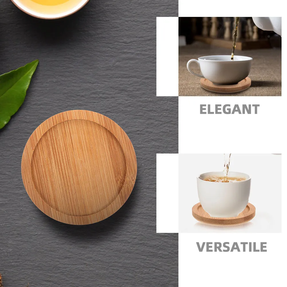 12Pcs Round Bamboo Drink Coasters Tea Ceremony Mats Heat Insulated Cup Pads Reusable Table Accessories