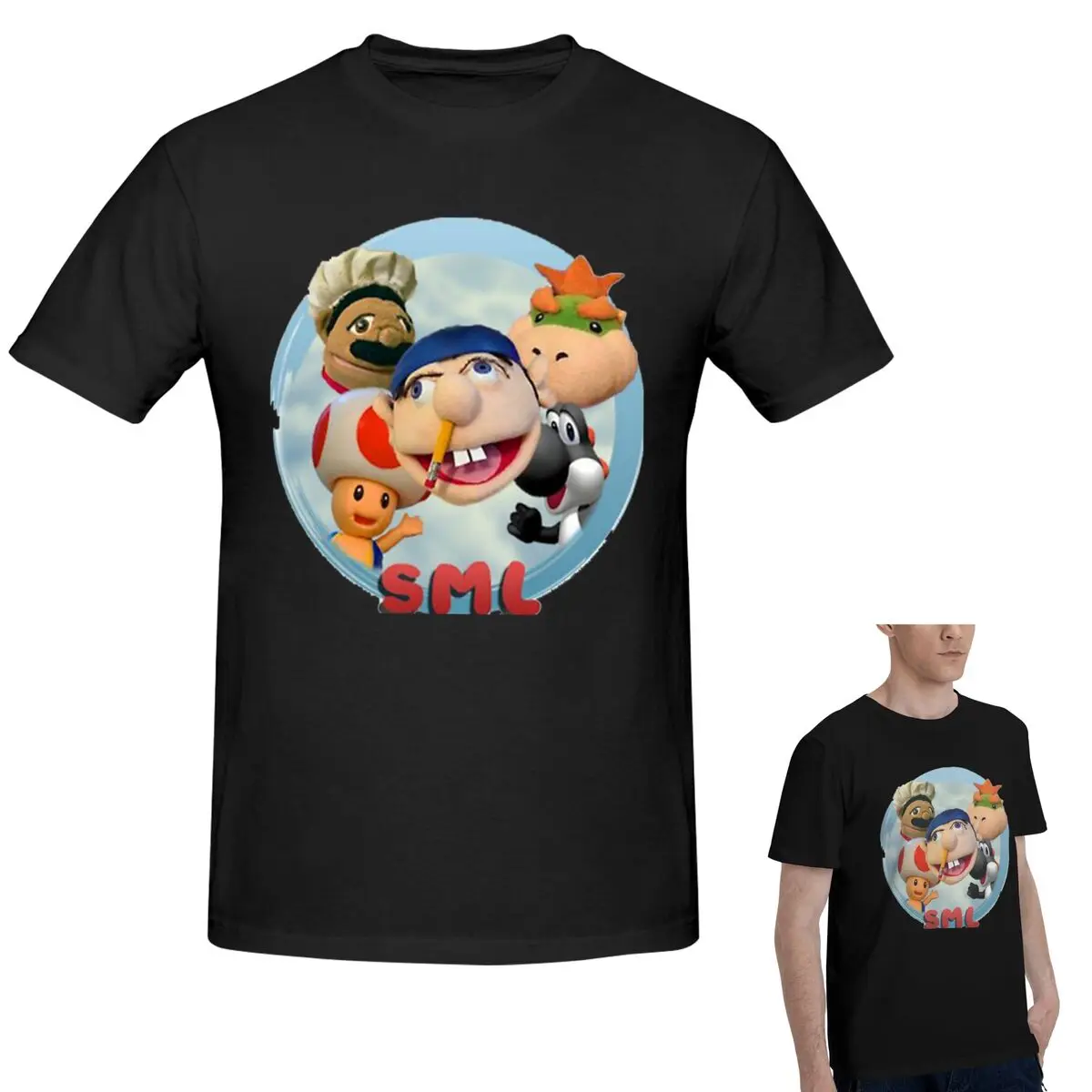 

100% хлопок SML Gang Rapper Jeffy футболка мужская классическая футболка большого размера мужские летние рубашки с круглым вырезом топы S-6XL