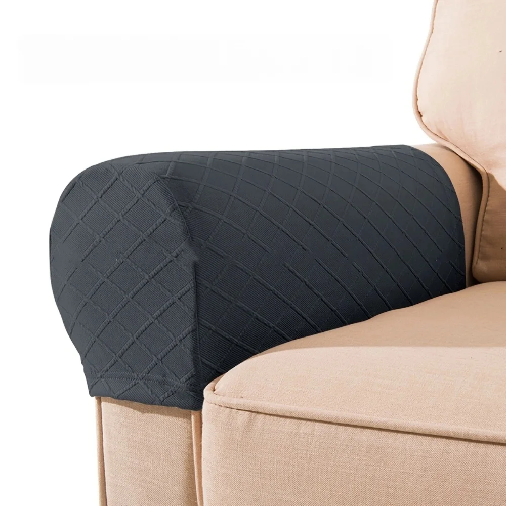 

2 шт., перчатки для подлокотников для дивана, утолщенный противоскользящий защитный чехол из домашней ткани, простой однотонный чехол для подлокотника, можно фиксировать