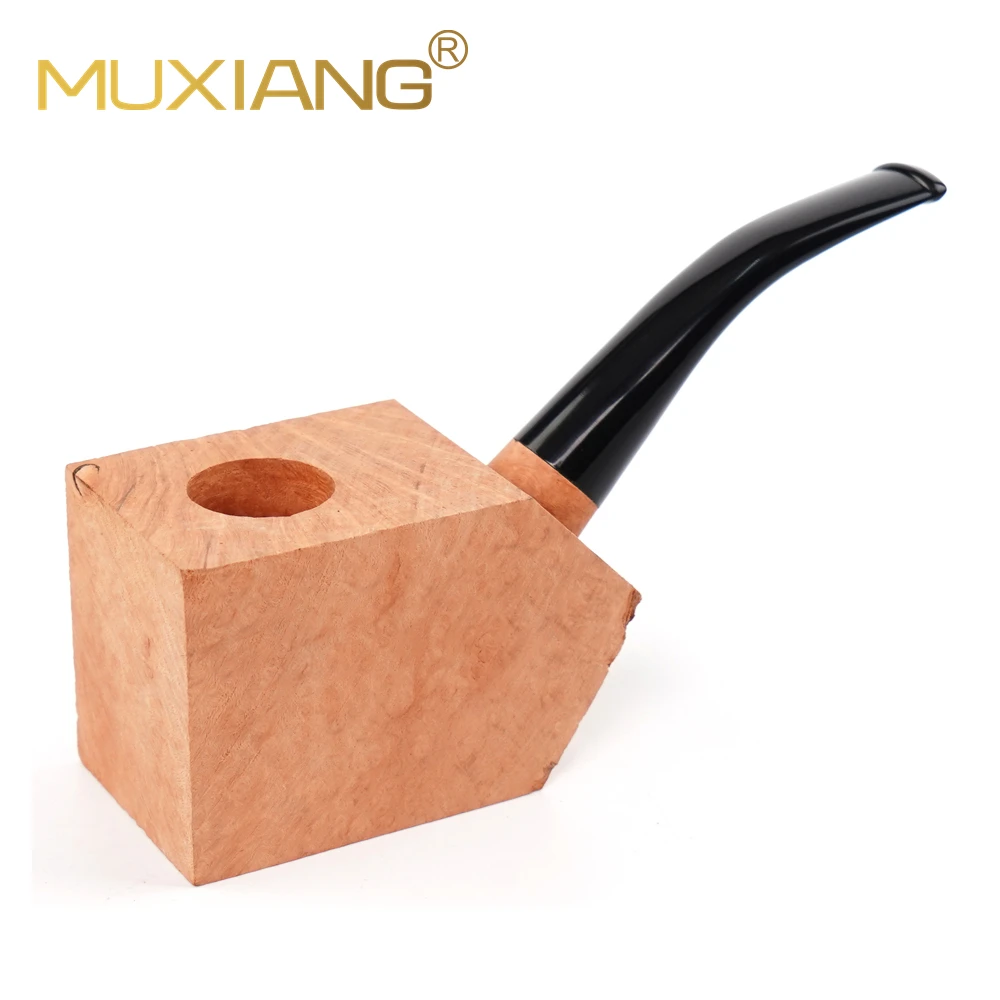 Handmade DIY wood crafts ,  tobacco pipe with bowl ,  briar wood block smoking pipe ,  3/9mm filter pipe ，Model Block Kit