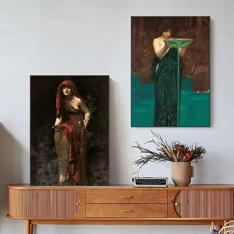 خمر قبل رافالايت امرأة صورة المشارك سيدة Godiva منتصف الصيف عشية حائط لوح رسم صورة فنية مكتب ديكور المنزل