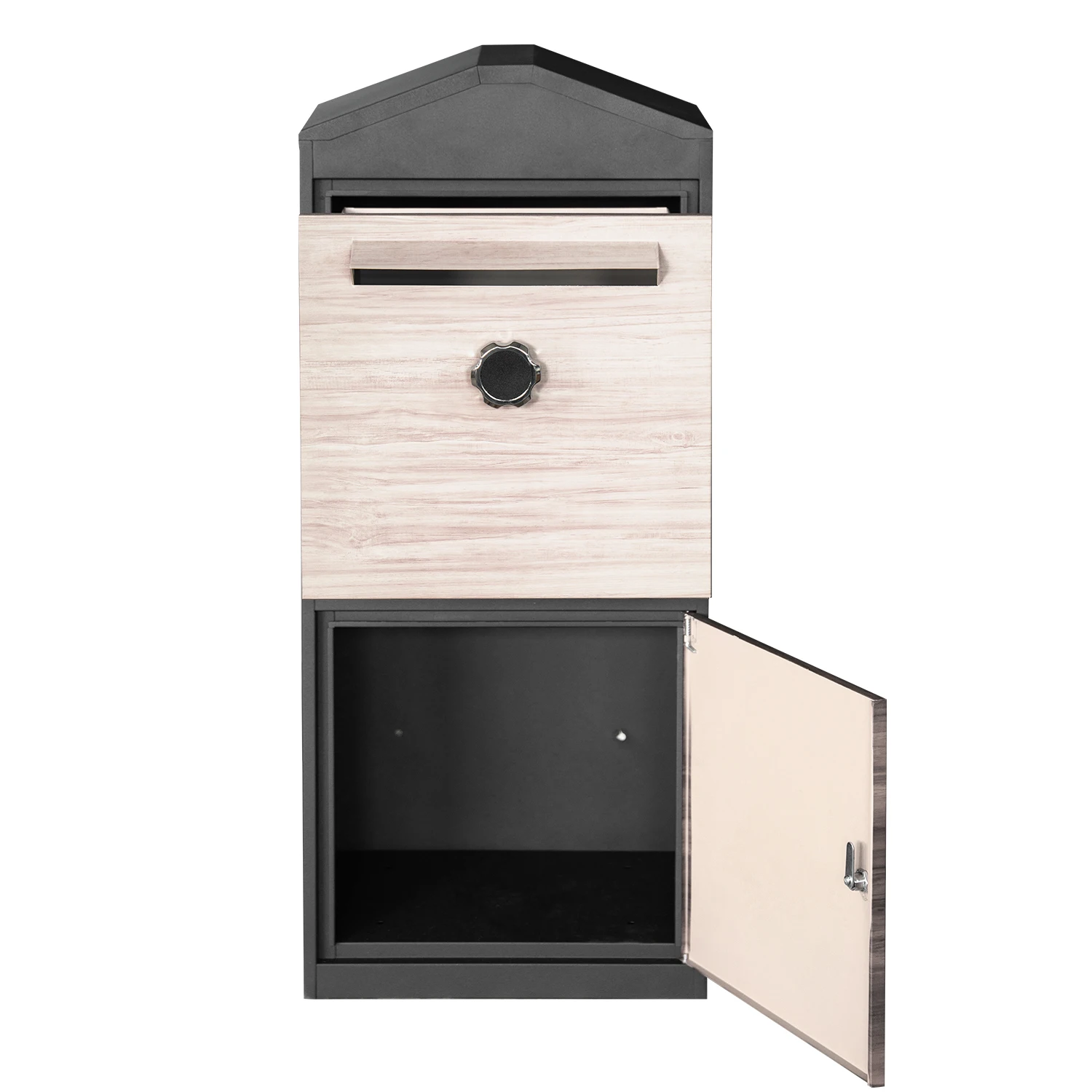Large Metal White Wooden Color Wall Mounted Outdoor Mail and Parcel Box for Home Parcel Delivery Drop Box