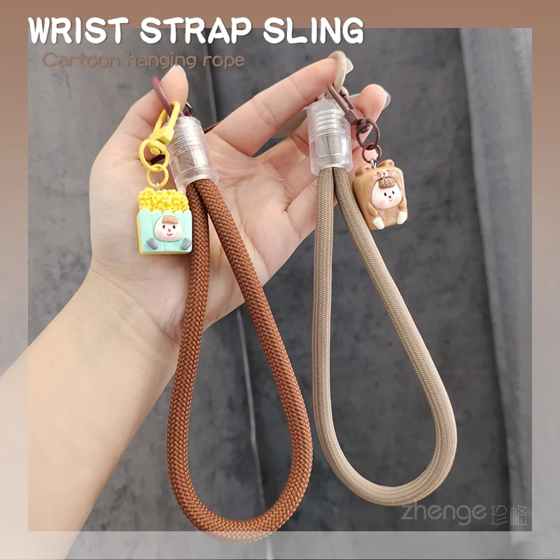 Simple Thick Braided Mobile Phone Lanyard Cartoon Pendant Clip Small Sling Anti-drop Anti-drop Mobile Phone Rope NewCute Lanyard