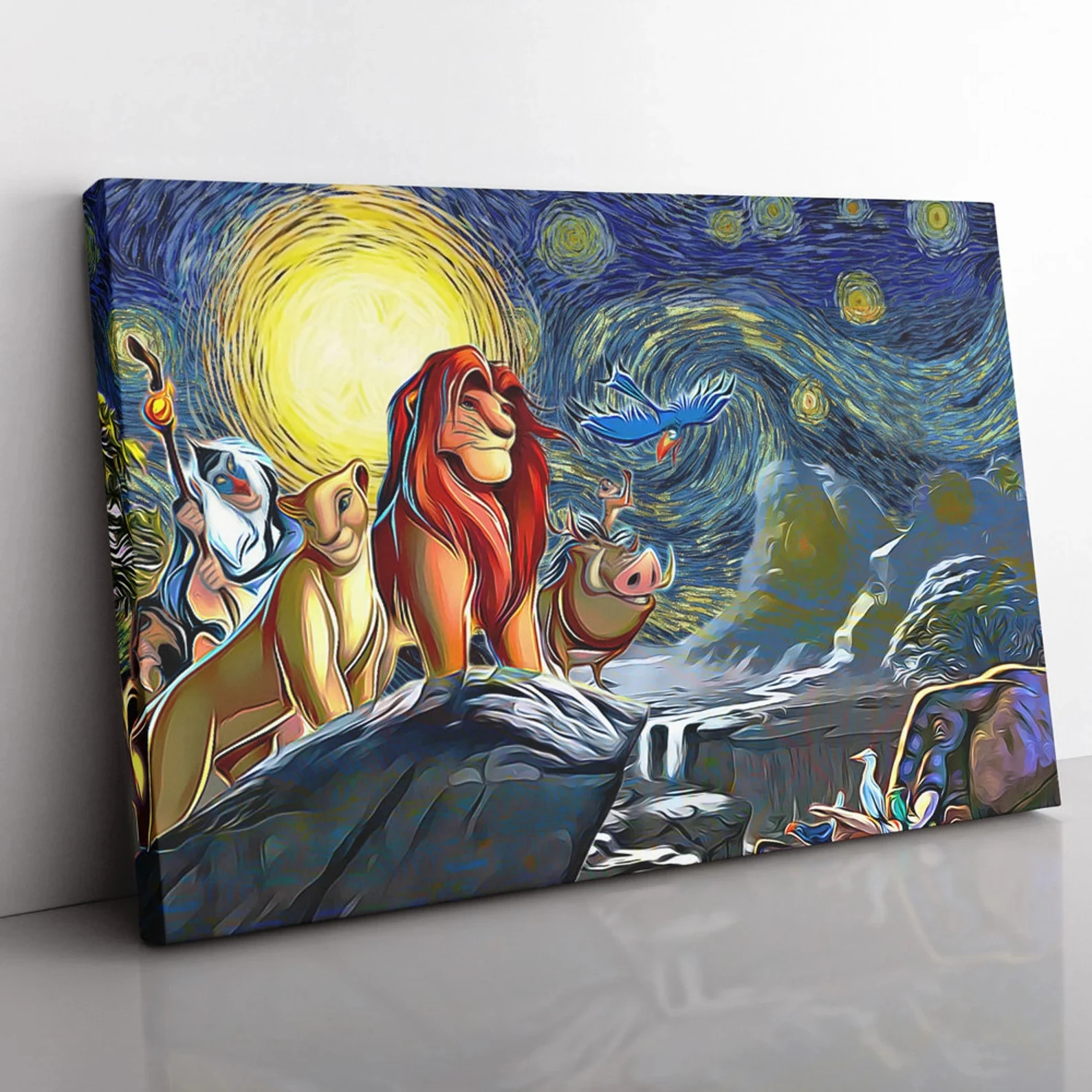 Simba The King Lion Van Gogh Starry Night 5D DIY Diamond Painting Embroidery Disney Cartoon Cross Stitch Gift Decor For Wall