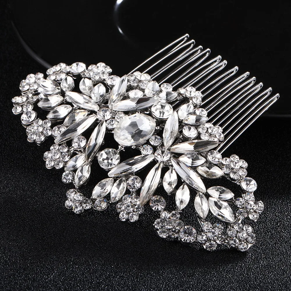 Handmade Silver Bride Hair Accessories Pearls Beads Crystals Hairpins for Wedding Party Dress Decor for Teens bridal accessories