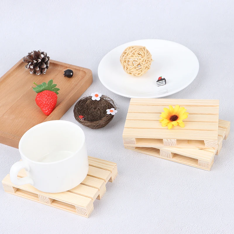 Mini posavasos de paleta de madera para bebidas, almohadilla aislante, posavasos para taza, tapete para olla, nuevo