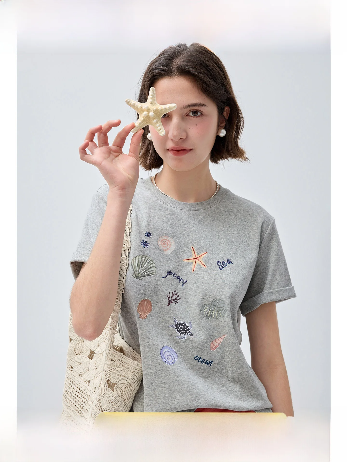 

Antibacterial Printed T-Shirt Women's Summer Cool Feeling Short Sleeve Casual Style Standard Edition Big Size Top for plus Size