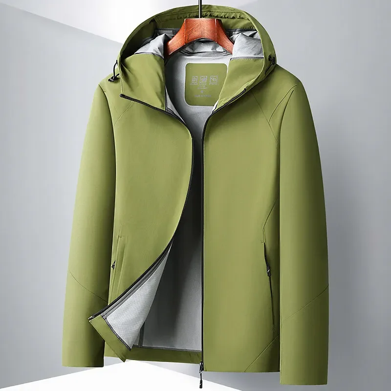 LIBIELIY Outdoor Traceless Hooded Jacket Multi-Color Spring Autumn Protein Silk Coat For Young Middle-Aged People