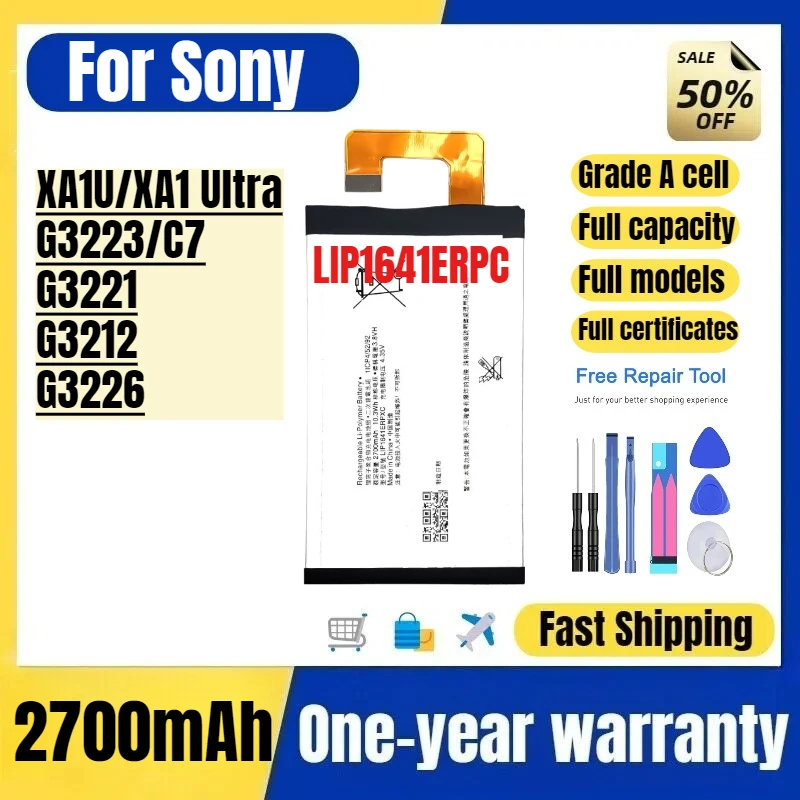 

LIP1641ERPC for Sony XA1U/XA1 Ultra/G3223/C7/G3221/G3212/G3226 Mobile Phone Battery High Quality Replacement Bateria Grade A Cel