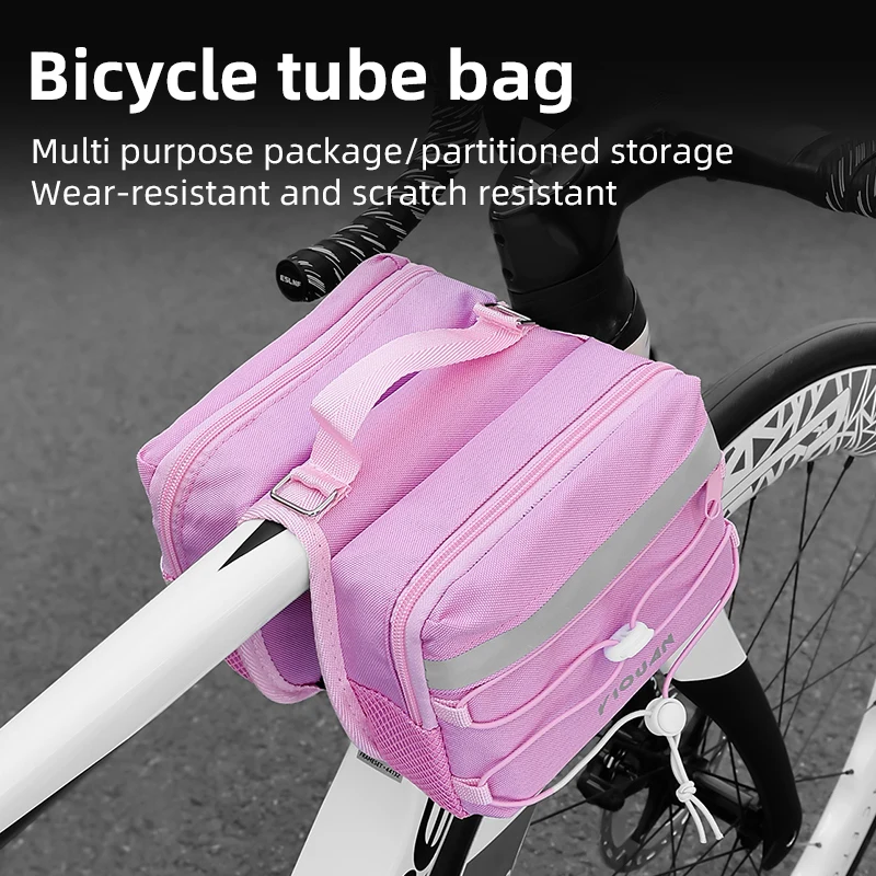 

Bicycle Top Tube Bag Waterproof Multi-color Bike Frame Bag With Reflective Stripe Cycling Storage Bag For MTB Road Bike