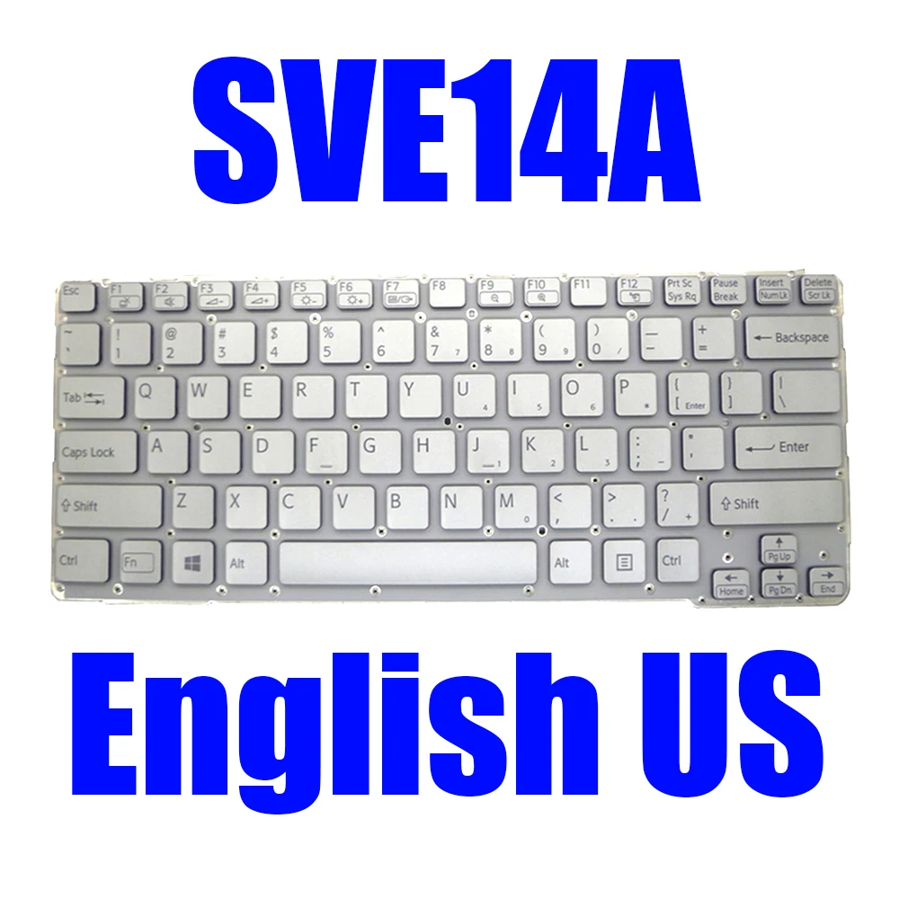 

Laptop Keyboard For SONY SVE14A Silver White Pink Black 149122511US 149114711US 149119911US 149117311US English US New