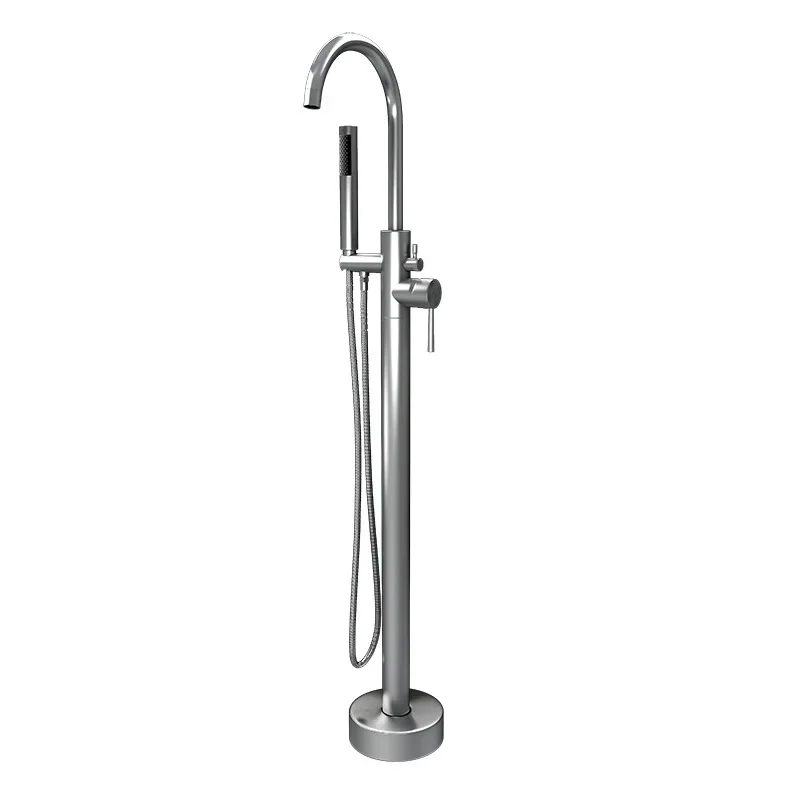 All-copper floor-to-ceiling hot and cold faucet set free-standing bathtub special matching QT-51011