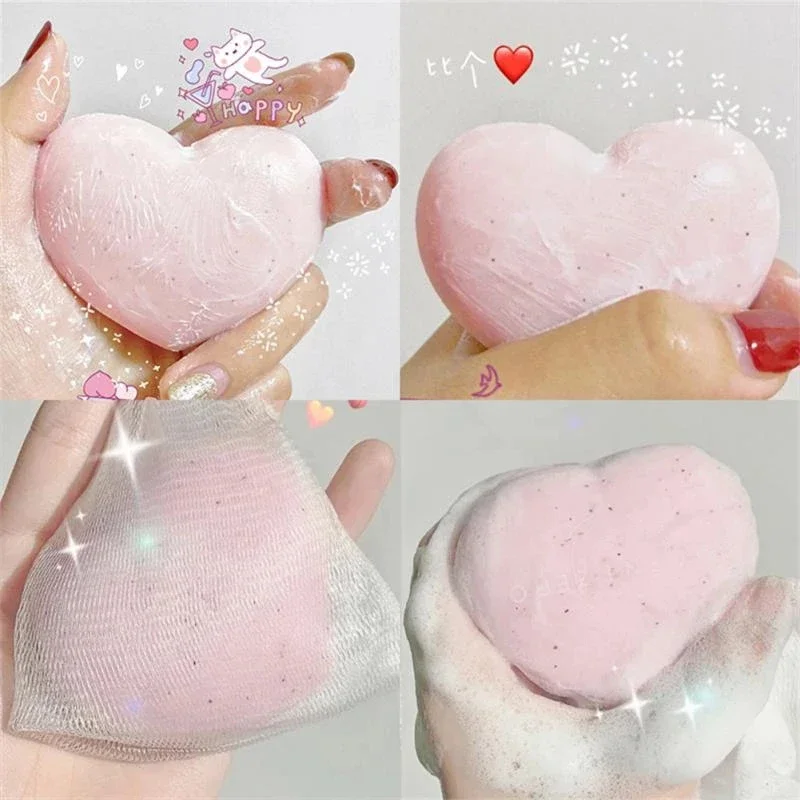 Jabón blanqueador para glúteos, Rosa melocotón, hecho a mano, lavado íntimo femenino, parte privada, limpieza de la piel, exfoliante corporal, Jabon