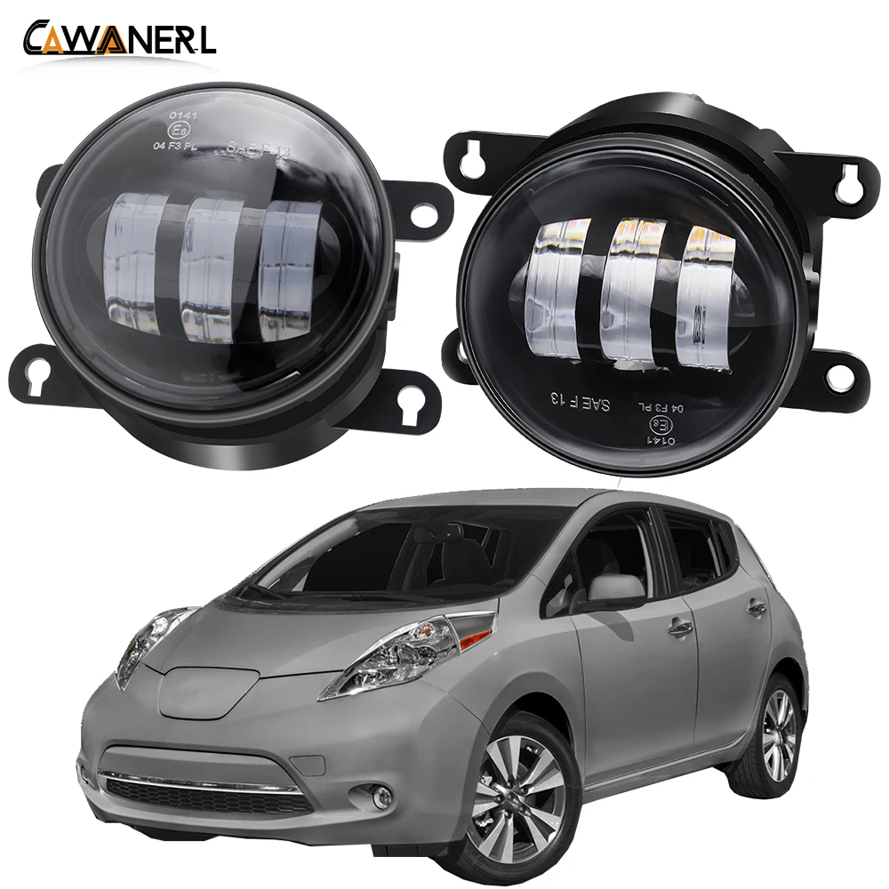 2 Pieces Car Front Bumper Fog Light Assembly For Nissan Leaf ZE0 2010-2017 LED Fog Driving Lamp DRL 30W 4000LM H11 12V