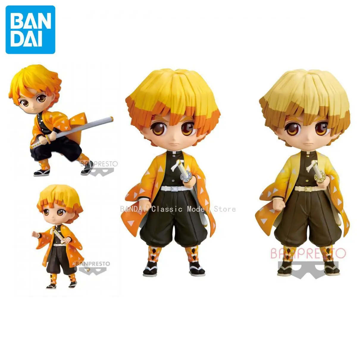 Bandai Banpresto Q Posket Demon Slayer Zenitsu Anime, original, modèle en boîte, tout neuf, non ouvert, spécial, en stock