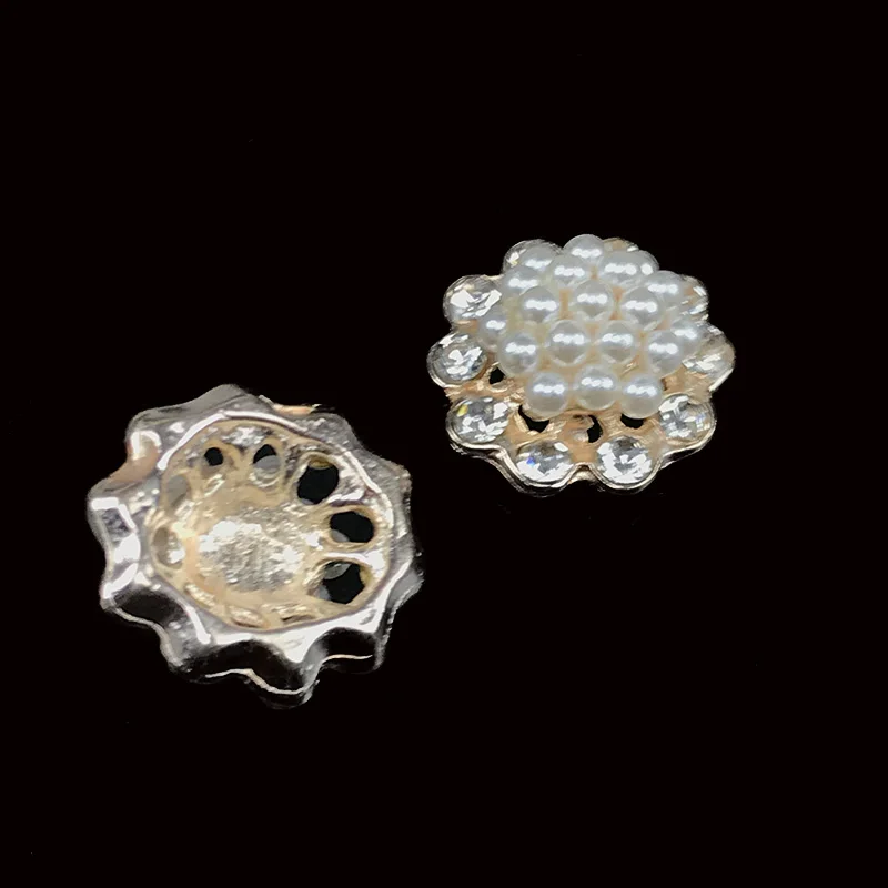 

Engood 100Pcs Pearl Rhinestones Button Sewing Trim & Embellishments Craft Buckle DIY Hair Accessoriess Jewelry Decoration Brooch