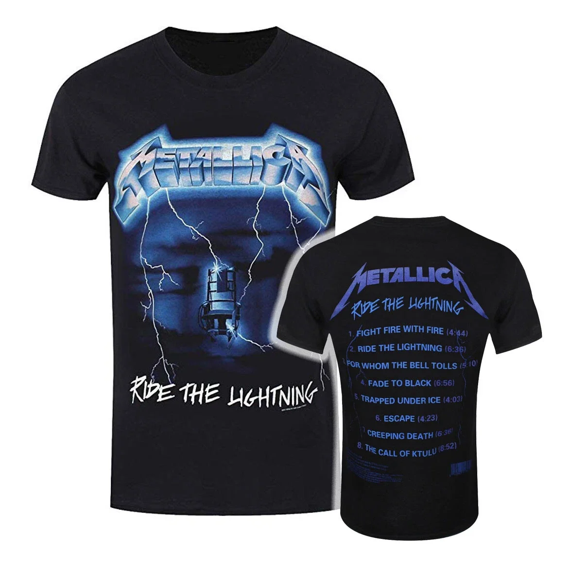 

Metallica Ride The Lightning Tracks Rock Graphic Print Men's and Women's Loose Short Sleeved T-shirt Casual All Year Round