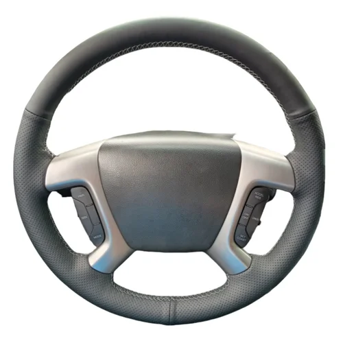 Imagen 2 del producto Protector para volante de coche cosido a mano para Chevrolet Captiva 2007-2014 Silverado GMC Sierra 2007 cuero de microfibra negro