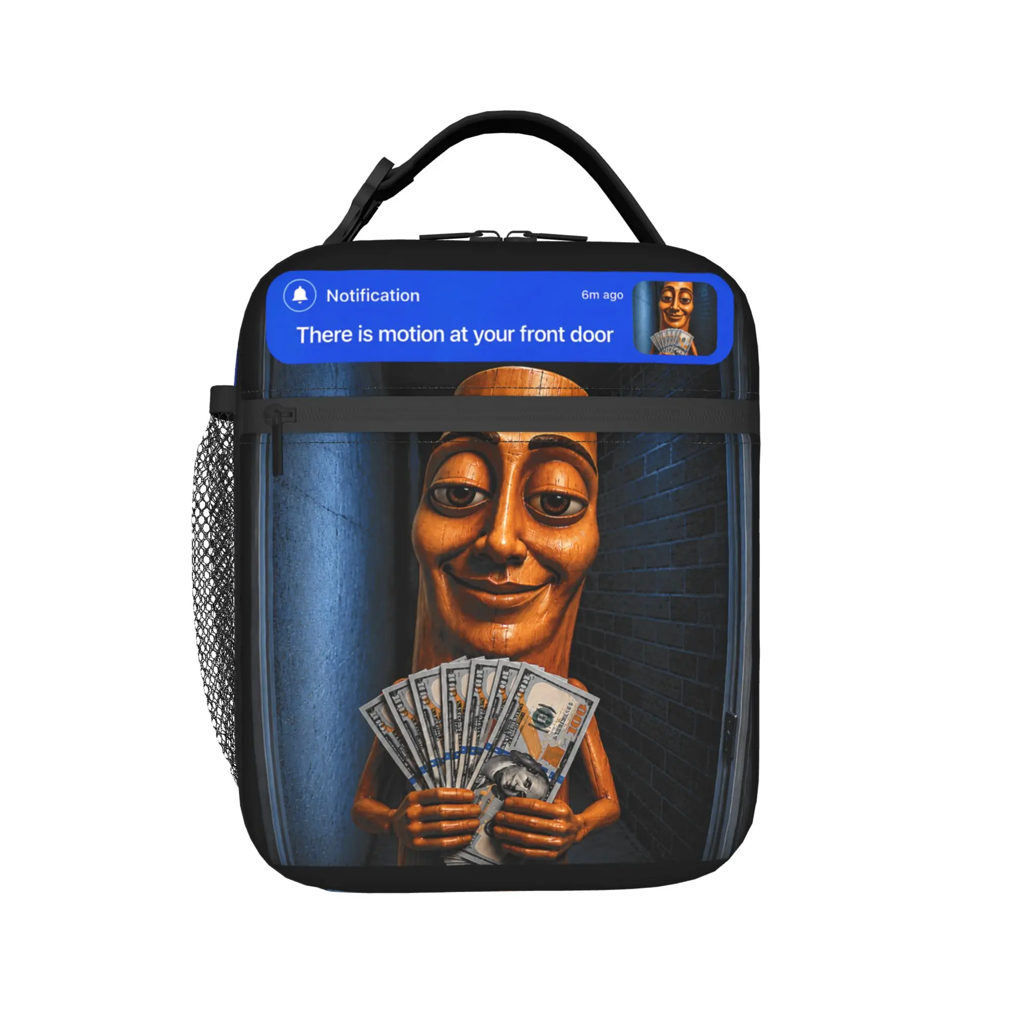 There is Motion at Your Front Tung Tung Tung Sahur Money Lunch Bag  Fashion Lunch Box Office Convenient Tote Food Bags For Women