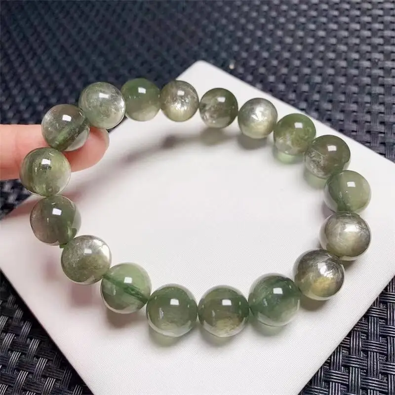 11MM Natural Green Lepidolite Bracelet Fashion Energy Stone Reiki Healing Crystal Strand Fengshui Gift 1PCS