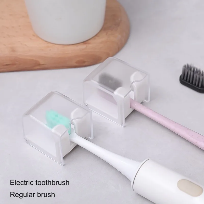 Bathroom Toothbrush Storage Rack Self-adhesive Toothbrush Holders Dust-proof Storage Rack Bath Organizer Bathroom Accessories