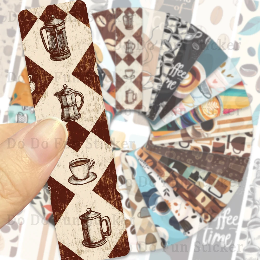 30PCS Retro Art Coffee Time Creatieve Bladwijzer Gepersonaliseerde Handboek Artistiek Creatief Materiaal Ins Lezen Papier Boek Kaart Decal