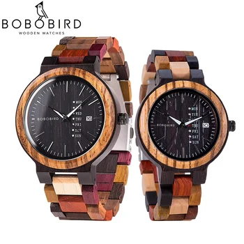 BOBO BIRD Orologio in legno da uomo e da donna, al quarzo, s...