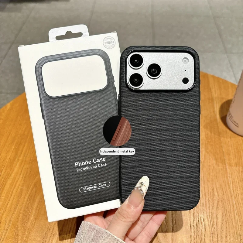Offizielle Technologie Gewebte Magnetische Handyhülle für iPhone 18 17 Air 16 15 14 13 Pro Max Magsafe Technisches Gewebe Originalhülle – Detail 11