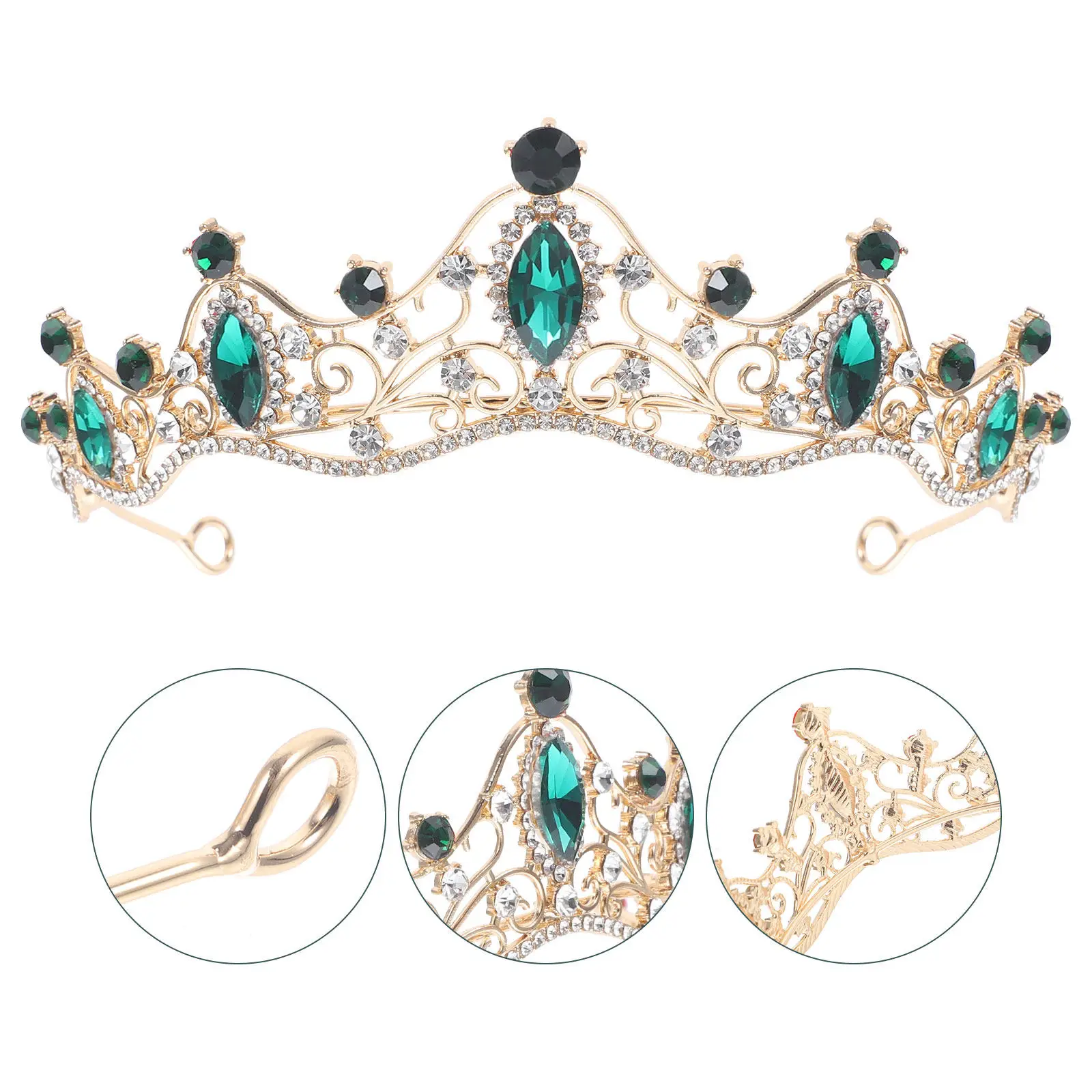 

Elegant Baroque Rhinestone Tiara Crown Bridal Headwear Wedding Headdress for Women Premium Alloy Lightweight Hair Decor Party