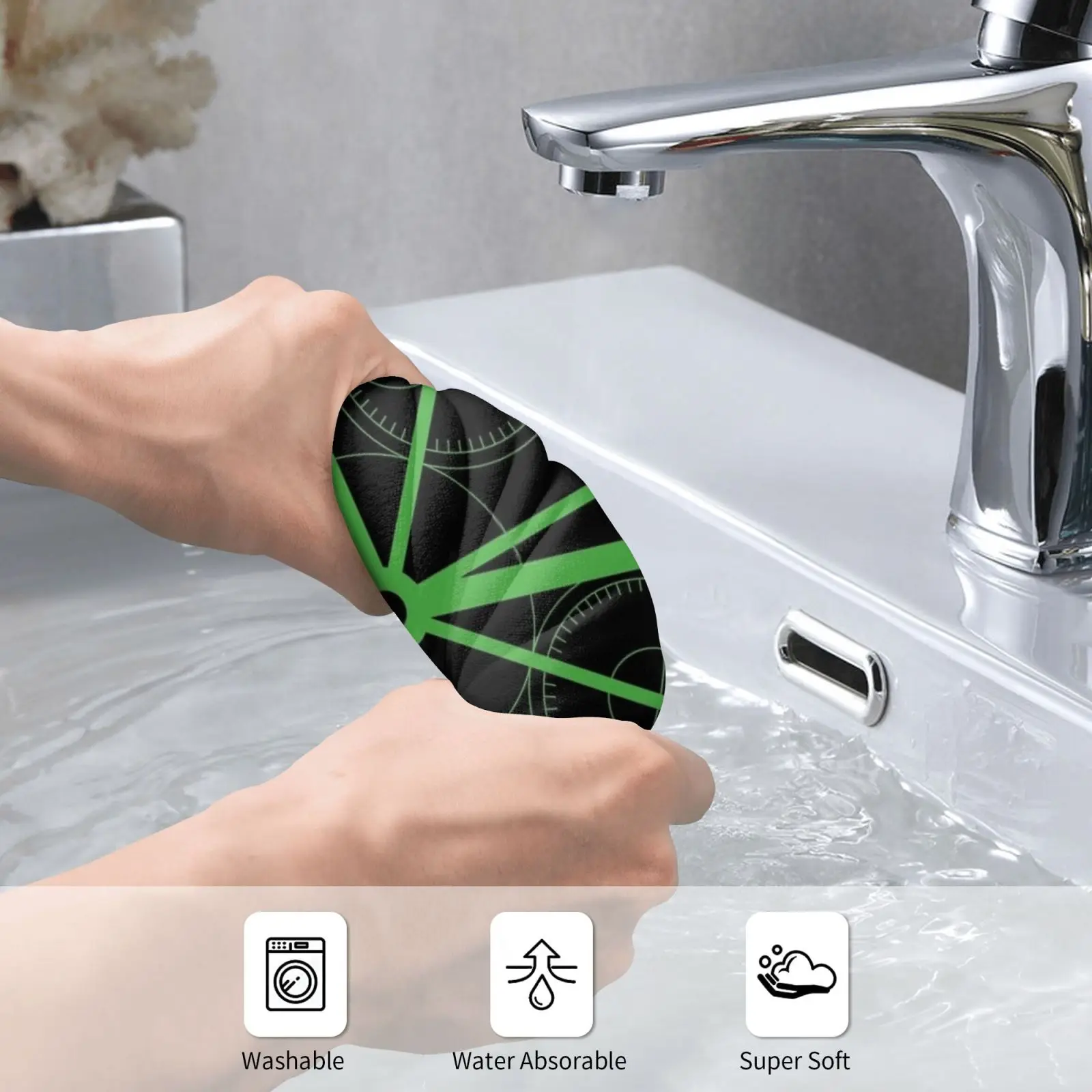 Wicked Clock Set Design-Green Custom Towel Bath Towel Wicked Musical Musicals Broadway West End Theatre
