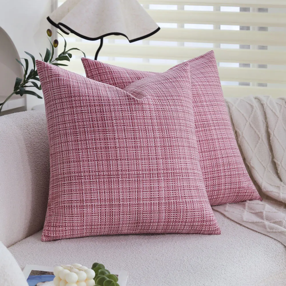 Pink Waterproof Cushion Cover 45x45 Outdoor Woven Pillow Case Nordic Style Home Decor Living Toom Sofa Throw Cushion Covers