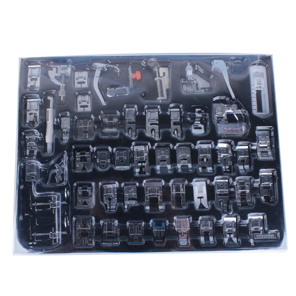 42 قطعة ماكينة خياطة عالية الجودة طقم ضغط القدم قوي مدمج يناسب معظم آلات عرقوب منخفضة بما في ذلك Babylock Viking #1