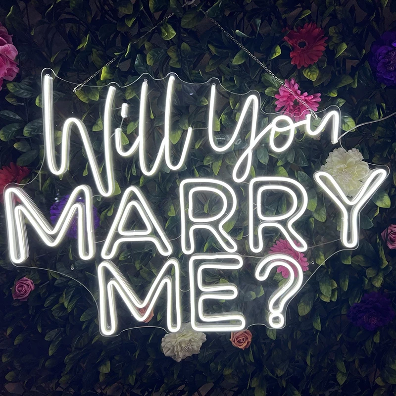 Will You Marry Me Neon Sign Custom Wedding Engagement Party Backdrop Led Neon Light Bedroom Home Wall Art Decor Neon Signs