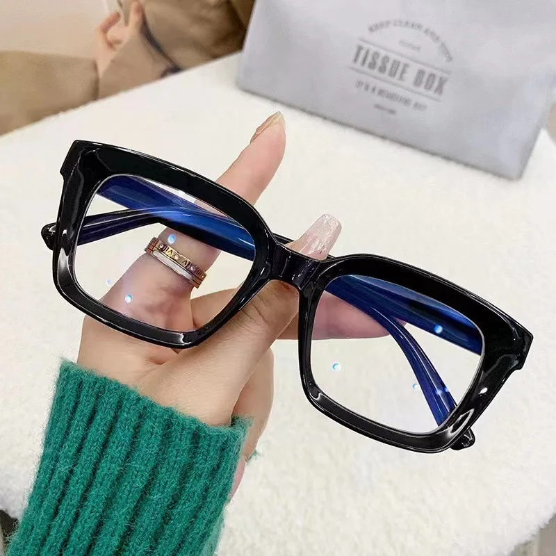 New Black Square Computer Glasses pc Frame Women Men Anti Blue Light Rectangle Eyewear Blocking Optical Spectacle Eyeglasses